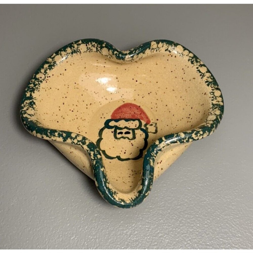 Three Rivers Pottery 1994 Coshocton OH Amy Vintage Santa Dish Bowl Pottery